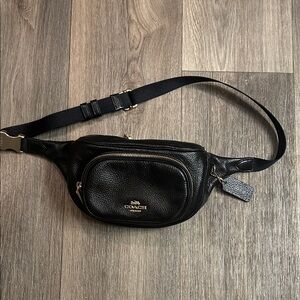 Coach Black Leather Belt Bag